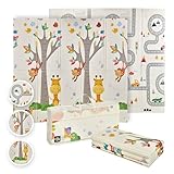 MS Fancy - Tappeto da gioco per bambini, 180 x 200 cm - Fronte-retro, Tappetino super imbottito (1,5 cm di spessore), Pieghevole e con Borsa per il trasporto