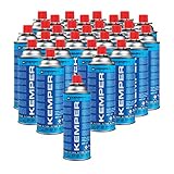 Kemper Set di 28 Pezzi 577 Cartuccia Gas Butano da 227 gr, Funzionamento Anche in Posizione Orizzontale, Adatta per l'utilizzo su fornelli a Gas da Campeggio Linea Smart