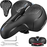 BELSVOR Sella Bici Comoda, con Sfera Ammortizzatore a Doppia Molla, Sella in Gel Ergonomica, per Mountain Bike/MTB/Biciclette Pieghevoli, Sella Bici con Attrezzo