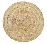 HAMID - Tappeto in Juta Alhambra, 100% Fibra di Iuta Naturale, Tappeto Morbido e ad Alta Resistenza, Tessuto a Mano, Soggiorno, Camera da Letto, Tappeto Corridoio, Naturale (100x100cm)