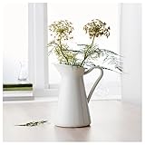 Bianco Vintage Shabby Chic Vaso Smalto Brocca Brocca Vaso Grande Metallo Decorazione Di Nozze