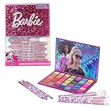 Barbie - Palette di ombretti a 35 pozzetti, colori brillanti e opachi, sfumabili pigmentati, 8 pennelli per l'applicazione dai 8 anni in su, perfetti per feste, pigiama party e makeover, da Townley