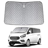 XCBYT Parasole Auto Parabrezza Interno Compatibile con Ford Transit Custom 2021-2024, Rinforzato Parasole Auto, Pieghevole per Parabrezza, Riflettente e Protezione UV