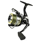 SAKURA Moulinet Leurre Moulinet Spinning Alendo 4004 FD (3+1) - Rec.0.75 M - 5.2:1-310g - BK.5 kg + Tresse Verte 4X - 100m - 0,14mm - Saprk70304004T