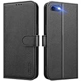 UITUIM Cover per iPhone SE 2022 / iPhone SE 2020 / iPhone 8/iPhone 7/iPhone 6S/iPhone 6 Cover Custodia a Libro Portafoglio in Pelle con Porta Carte Magnetica Cover Telefono Flip Case Custodia,Nero
