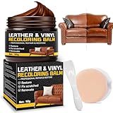 Balsamo Ricolorante per Pelle, Kit di Riparazione per Pelle, 50 g di Rinnovatore di Colore per Pelle Scolorita e Graffiata per Divani, Sedili Auto, Abbigliamento e Accessori in Pelle (Marrone Scuro)