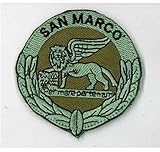 TOPPA PATCH MILITARE A STRAPPO - REGGIMENTO SAN MARCO (VERDE) - DIAMETRO 8,0 cm