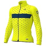 ALE' Maglia invernale ciclismo PR-R STARS giallo fluo-petrolio 2022 - M