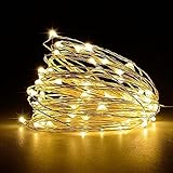 Jsdoin Lucine Led Decorative a Batteria,5M 50 LED Filo Luci Natale Led, Fairy Lights, Lucine Decorative per Camera Natale Interni e Esterni,Casa, Feste, Matrimonio (1 Pezzi Bianco caldo)