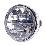 Nqimgv Faro Moto Per CB1100SF Per HORNET Faro Anteriore Universale Per Moto Rotondo A LED Da 7" 35W 12V H4 Lampadina Con Lente Trasparente 7,8"(1 piece Black)