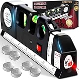 Retoo Livella Laser Manuale Mini Con 3 Bolla Luce Laserino Orizzontale Verticale Incrociata Nastro 250cm Righello Misuratore Manuale Cm Pollici Piedi