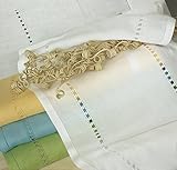 Zenoni & Colombi Tenda a Metro Ricamata a Mano Emanuela Made in Italy 100% Puro Lino Varie Larghezze (50cm)