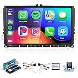 2G+64G Autoradio per VW Golf 5 6 Passat Jetta Caddy EOS T5 Tiguan Touran CC Polo con Carplay Android Auto Wireless, 9" Schermo Tattile Stereo Auto co Bluetooth GPS Wi-Fi FM RDS Mirror Link Retrocamera