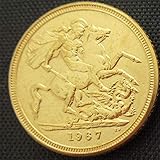 Chaenyu British 1 sterlina d'oro 1957-1968 10 Tipi di Monete Commemorative Dorate Copia Souvenir regalo-1967