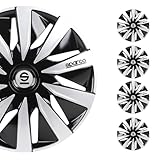 Sparco SPC1591BKSV Coperchio MOZZO Lazio Bicolore Nero/Argento 15, Set di 4