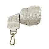 Tracolla Regolabile Universale con Ganci Metallici Girevoli in Tessuto e Pelle per Borse (Beige - Oro, Borsa)