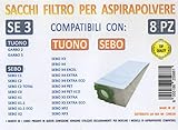 MFSE3 CONF 8PZ Sacchi SEBO Tuono Compatibile con I Modelli INDICATI nella Foto