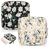 Tyqour Borsa per assorbenti igienici, 2 pezzi, con chiusura lampo, per donne e ragazze