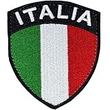 Stemma Italia Toppa con Velkro - Patch 100% Ricami per Abbigliamento con Bandiera Italiana - Patch per Zaini - Distintivo Italiano 75 x 65 mm (scudo)