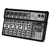 Depusheng Mixer audio professionale, sistema di mixer audio a 4 canali, mixer Bluetooth DSP-DJ a 16 bit + effetto phantom 48 V per registrazioni in streaming karaoke (XT7 EU)