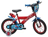Vélo ATLAS Bicicletta da Bambino, Spiderman, Marvel, Ragazzo, Rosso, 14 Pollici