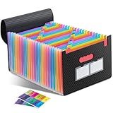 vonsera Cartella Portadocumenti A4 con 26 Scomparti, Cartellina Porta Documenti A4 con Etichette, Organizer Espandibile per Ufficio e Scuola, Robusto, Impermeabile con Etichette Dalla A - Z
