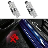 GZZHENGYE 2Pcs LED Car Door Welcome Light Proiettore Lampada Ghost Shadow Logo Lampade Per Alfa Romeo Giulia 952 Stelvio 949 tonale Giulietta Brera 159 Spider (Logo rosso)