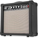 Rocktile Scream 15 Amplificatore per chitarra - Mini combo amplificatore da 15 watt, 2 canali - Portatile, ingresso AUX per MP3/CD, equalizzatore a 3 bande, connessione per cuffie