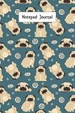 Pugs & Donuts Notepad Journal, Cute Journal for Adults and Kids, 6x9 Notebook for Journaling