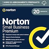 Norton Small Business Premium| 20 dispositivi |Android IOS|12 mesi | 500 Gb di backup | rinnovo automatico