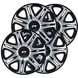 Simoni Racing NAS/15SB Set 4 Copricerchi universali Nascar Silver Black da 15 Pollici, Copriruota Auto Nero e Grigio Silver