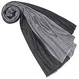 Lorenzo Cana Sciarpa da donna Pashmina 100% cashmere, in fibra naturale, 78203777 A spina di pesce grigio-antracite. 70 x 200 cm