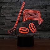 HPBN8 Ltd 3D Hockey su Ghiaccio Night Light Lamp 7 Cambiamento di Colore LED USB Touch Table Gift Kids Toys Decor Decorazioni di Natale Regalo di San Valentino Regalo di Compleanno
