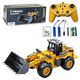 LioMaxi 9 Canale 1:16 quattro ruote Bulldozer telecomandato giocattolo,con luci e suono, pala in metallo,telecomando senza fili,Caricatore Frontale con Telecomando,per Regali Per Bambini