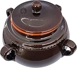 Colì Legumiera Brunella con Manici, Pentola in Terracotta Maioliche e Terrecotte dal 1650, Diametro 25 cm