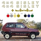 Panda 4x4 Sisley Coppia Adesivo sportelli + 2 Canoe sotto Porta Misura Originale (Oro)