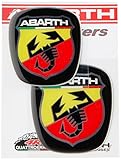 Abarth Adesivo 3D Logo Scudetto Ufficiale per Fiat Grande Punto, Anteriore e Posteriore, 60 x 65 mm, 71 x 65 mm, Rosso
