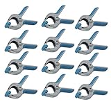 Ferrestock - FSKPRS101, 12 pinze di fissaggio con molla, manico antiscivolo, ganasce girevoli, molla extra forte, apertura massima 39 mm, profondità 40 mm, 39 x 40 mm