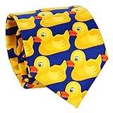 SHIPITNOW Cravatta con Paperelle Blu e Giallo - Cravatta Originale - Cravatta Fantasia - Travestimento