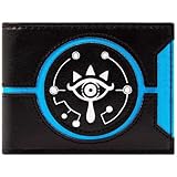 Hyrule Zelda Breath of the Wild Sheikah Emblema del Popolo Ombra Portafoglio/Bi-Pieghevole ID & Porta-Carte, Nero