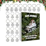 Calendario 'Avvento Per La Guida Sicura Con Portachiavi - 24 Giorni Portachiavi Guida Sicura | Ciondolo Calendario Countdown - Per Papà Figlio Autisti Pendolari Nuovi Proprietari Auto Giovani Adulti V