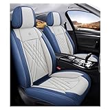 Copri Sedili Per Auto Universale Per Audi A1 A1 S-Line Sportback S A2 A3 S-Line A3 8P 8V 1995-2025, Coprisedili Auto In Pelle, Impermeabile, Traspirante, Airbag Compatibile，5 Posti(Blue-Beige)