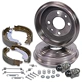 Kit freno BESTPRICE asse posteriore incl. 2x Tamburo freno 4x Ganasce freno con kit di montaggio 2x Cilindretti freno ruota (alluminio) Compatibile con FIAT 500 (312_), 500 C (312_), PANDA, FORD KA