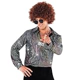 Morph Costumes Camicia Uomo Anni 70 - Camicia Paillettes Disco per Feste, Vestiti Vintage Uomo per Party e Eventi Speciali, L