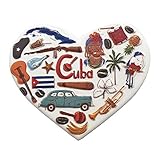 Calamita per frigorifero 3D Cuba a forma di cuore, souvenir turistico, adesivi magnetici in resina per frigorifero, decorazione per casa e cucina, dalla Cina (Cuba)