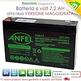 Batteria Ermetica AGM al piombo 6V 7Ah 7,2Ah per Peg Perego, Bruder, Feber, ToysToys, Injusa