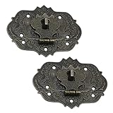 YOCDNOV 2pcs Chiusure antiche Vintage- Design in Ferro Bronzo, Chiusure per mobili, Accessori di Serratura per Tende, Serrature per Casse e cassetti scorrevoli