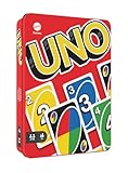 Mattel Games UNO - l'iconico gioco di carte per tutta la famiglia in confezione di metallo da collezione, 112 carte riciclabili per serate di gioco e feste tra amici, giocattolo, 7+ anni, HGB63