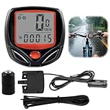 Contachilometri Bici Digitale, Ciclocomputer Impermeabile IPX6, Tachimetro 14 Funzioni, Conta Chilometri con Display Misura Distanza Velocità Tempo, Contakm Computer per Bicicletta e MTB