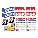 KIT ADESIVI STICKERS SPONSOR MOTO 22PZ SBK HONDA YAMAHA DUCATI SUZUKI APRLIA